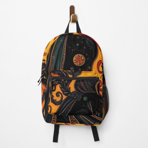 Item preview, Black Monster on Floral Background in Ochre Tones designed and sold by RAISC.
