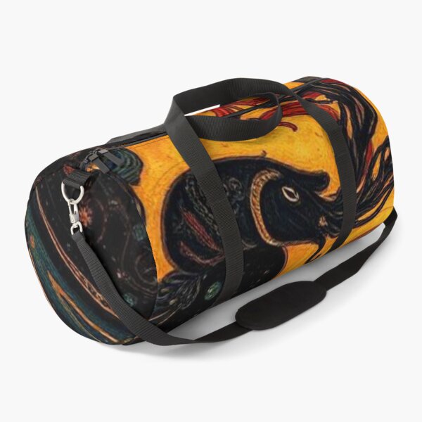 Item preview, Black Monster on Floral Background in Ochre Tones designed and sold by RAISC.