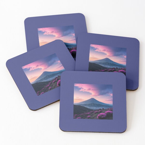 Item preview, Sunset Peak: Blue Mountainous Landscape with Vibrant Floral Hills designed and sold by AmDecor.