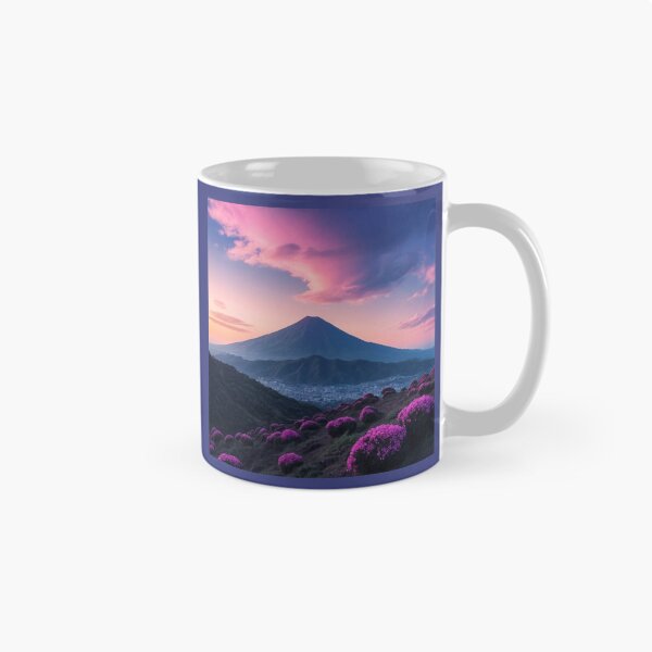 Item preview, Sunset Peak: Blue Mountainous Landscape with Vibrant Floral Hills designed and sold by AmDecor.