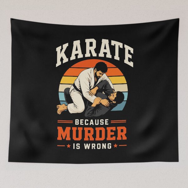 Item preview, Retro Karate Martial Arts Dojo Fighter Design Murder Funny designed and sold by w1ckerman.