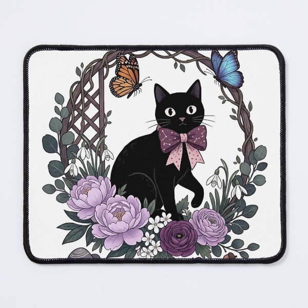 Item preview, Magical Black Cat Butterfly Garden sticker designed and sold by Jaideep Walia.