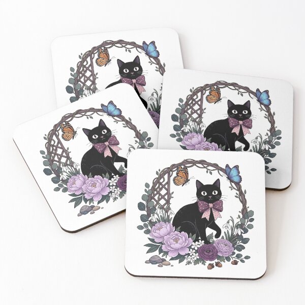 Item preview, Magical Black Cat Butterfly Garden sticker  designed and sold by Jaideep Walia.