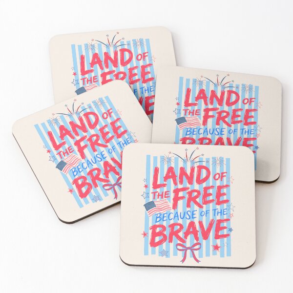 Item preview, Land Of The Free Patriotic Fireworks Quote designed and sold by FreshVibe Prints.