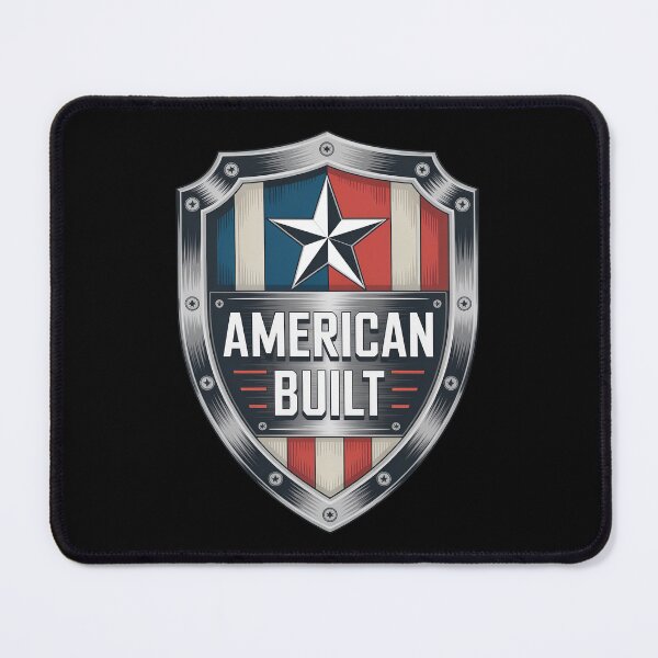 Item preview, American Built – Chrome Star Shield Badge designed and sold by OldGloryForge.