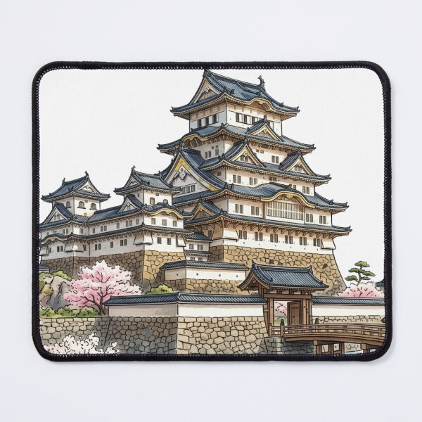 Item preview, Majestic Japanese Castle in Spring: Cherry Blossoms and Traditional Architecture designed and sold by vekotpu.