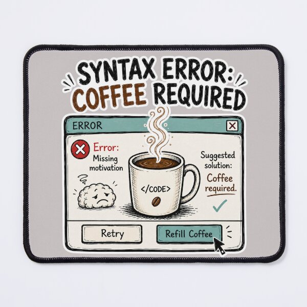 Item preview, Syntax Error Coffee Required Programmer Humor Design designed and sold by Fangtasia77.