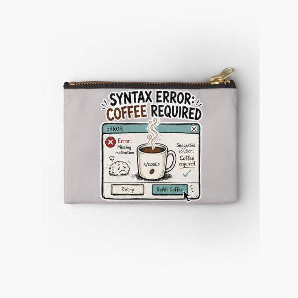 Artikelvorschau, Syntaxfehler Kaffee erforderlich Programmiererhumor Design entworfen und verkauft von Fangtasia77.