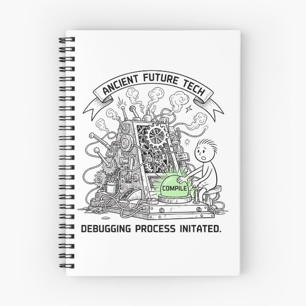 Item preview, Ancient Future Tech Debugging Process Initiated Programmer Meme designed and sold by Urben Loop.