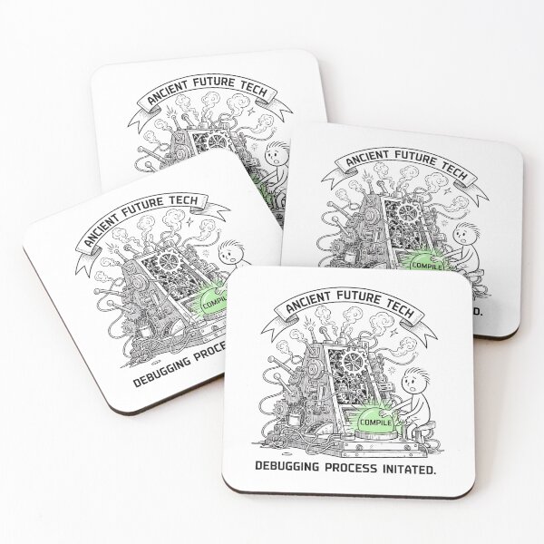 Item preview, Ancient Future Tech Debugging Process Initiated Programmer Meme designed and sold by Urben Loop.