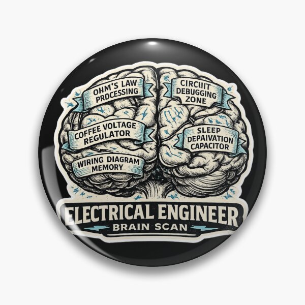 Item preview, Electrical Engineer Brain Scan – Funny Vintage Circuit Humor Art | Electrical Engineering Gift designed and sold by irfanshikh.
