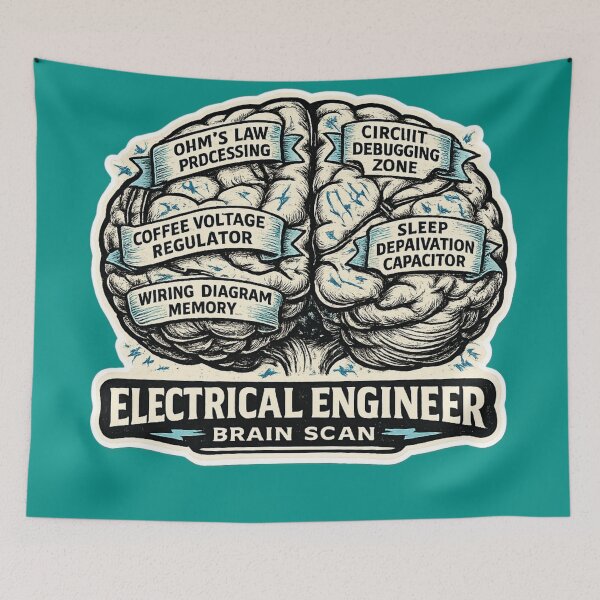 Item preview, Electrical Engineer Brain Scan – Funny Vintage Circuit Humor Art | Electrical Engineering Gift designed and sold by irfanshikh.