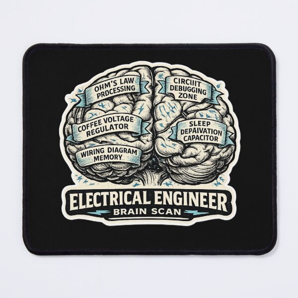 Item preview, Electrical Engineer Brain Scan – Funny Vintage Circuit Humor Art | Electrical Engineering Gift designed and sold by irfanshikh.