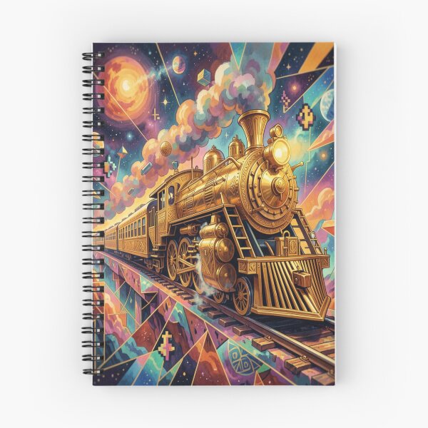 Item preview, Abyss Express in a surreal gold-art-deco vision full of cosmic steam and futuristic elegance designed and sold by FotoworldEdel.