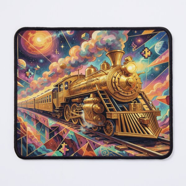 Item preview, Abyss Express in a surreal gold-art-deco vision full of cosmic steam and futuristic elegance designed and sold by FotoworldEdel.