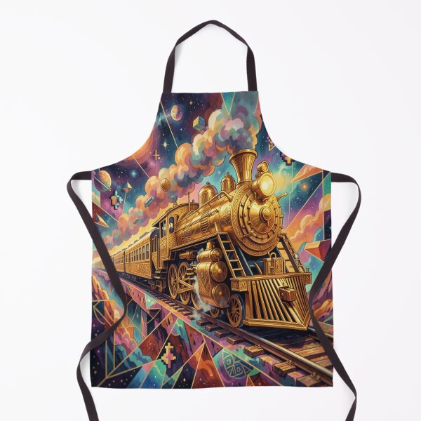 Item preview, Abyss Express in a surreal gold-art-deco vision full of cosmic steam and futuristic elegance designed and sold by FotoworldEdel.