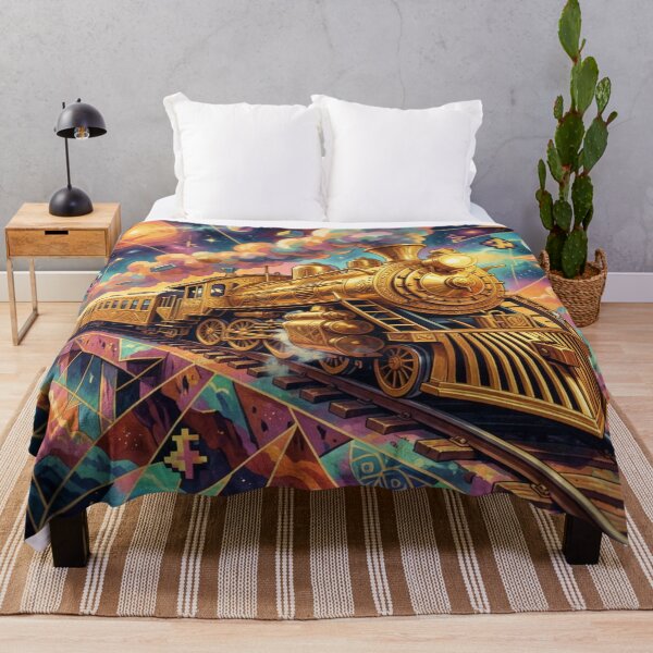 Item preview, Abyss Express in a surreal gold-art-deco vision full of cosmic steam and futuristic elegance designed and sold by FotoworldEdel.