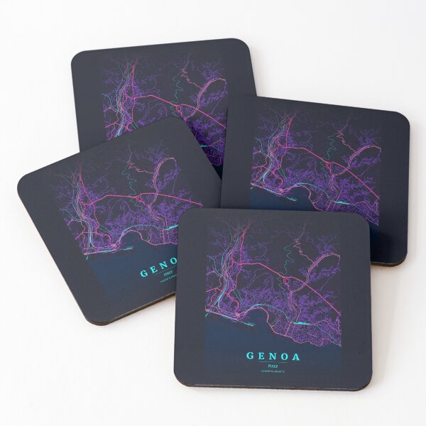 Item preview, Neon Style Map of Genoa, Italy designed and sold by Enea Kelo.