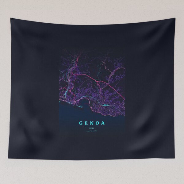 Item preview, Neon Style Map of Genoa, Italy designed and sold by Enea Kelo.
