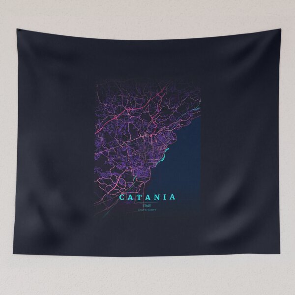 Item preview, Neon Style Map of Catania, Italy designed and sold by Enea Kelo.