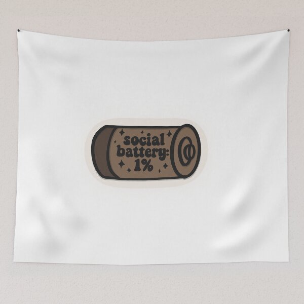 Item preview, Social Battery 1% – Introvert Humor Sticker designed and sold by Barelythere2324.