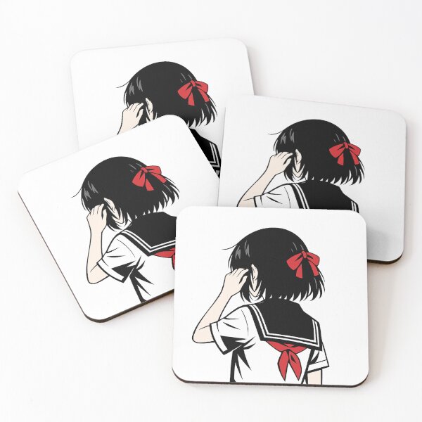 Item preview, Minimalist Anime Girl Back View – Aesthetic Japanese Style designed and sold by YamiSociety.