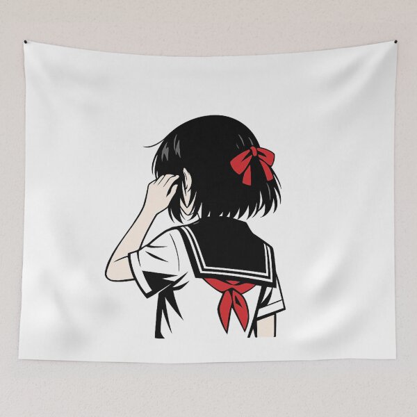 Item preview, Minimalist Anime Girl Back View – Aesthetic Japanese Style designed and sold by YamiSociety.