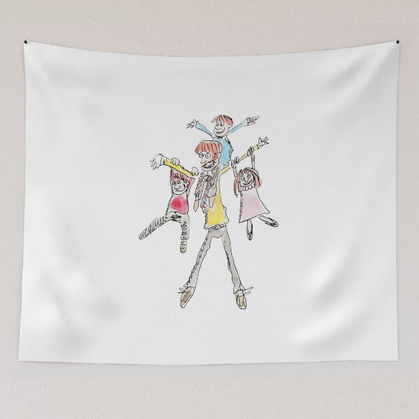 Item preview, Ginger Dad jumping with his kids designed and sold by Inky Fingers Illustrations.