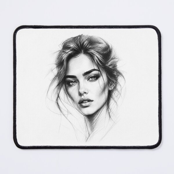 Item preview, Minimalist Pencil Sketch, Female Portrait 3 designed and sold by Yontartov.