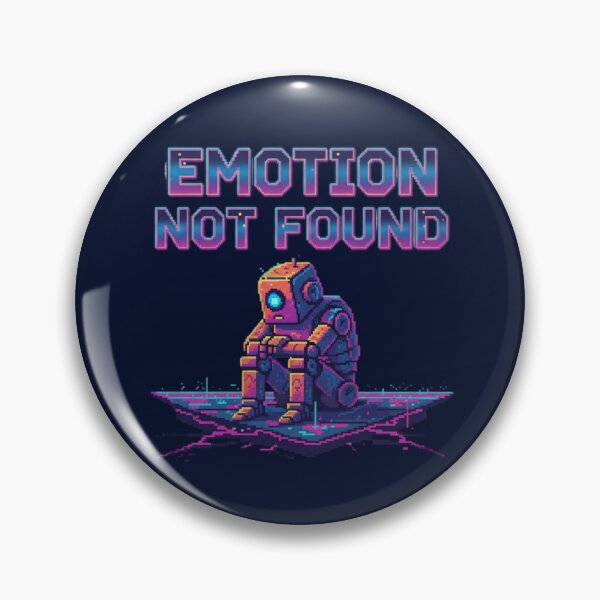 Item preview, Emotion Not Found Sad Robot Retro Pixel Vaporwave designed and sold by ChaosNest.