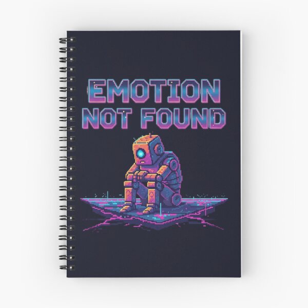 Item preview, Emotion Not Found Sad Robot Retro Pixel Vaporwave designed and sold by ChaosNest.