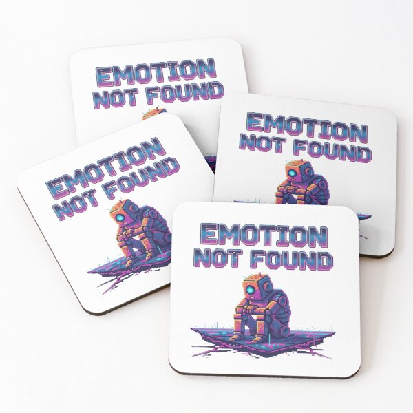 Item preview, Emotion Not Found Sad Robot Retro Pixel Vaporwave designed and sold by ChaosNest.