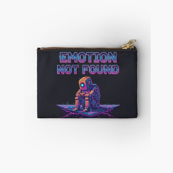 Item preview, Emotion Not Found Sad Robot Retro Pixel Vaporwave designed and sold by ChaosNest.