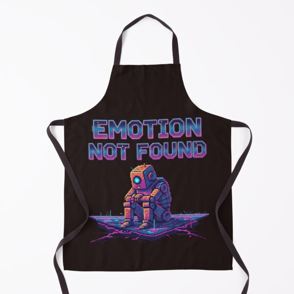 Item preview, Emotion Not Found Sad Robot Retro Pixel Vaporwave designed and sold by ChaosNest.