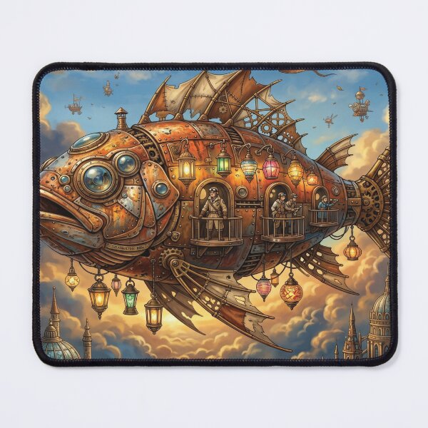Item preview, Flying Fish Airship | Whimsical Robot Puzzle Design designed and sold by ColorFlick.