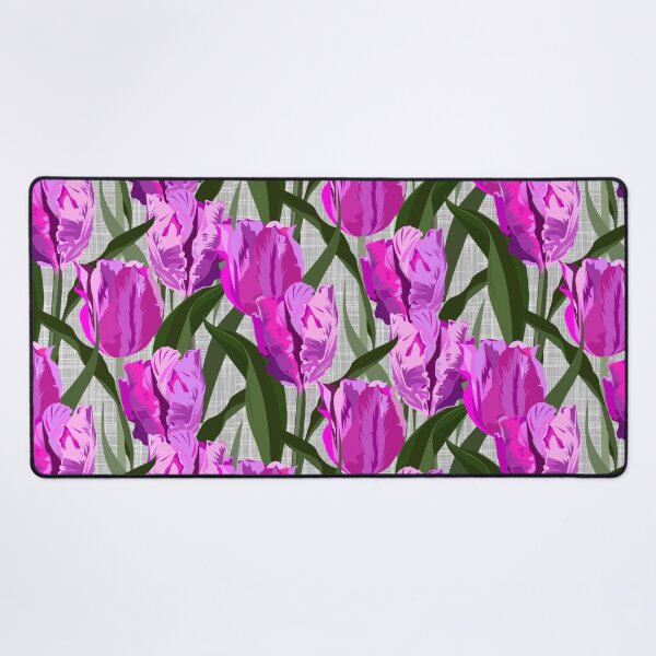 Item preview, Large pink parrot tulips on linen texture designed and sold by kobyakov.