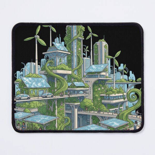 Item preview, Solarpunk City Utopian Illustration climate action designed and sold by SholoStudio.