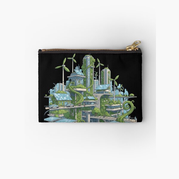 Item preview, Solarpunk City Utopian Illustration climate action designed and sold by SholoStudio.