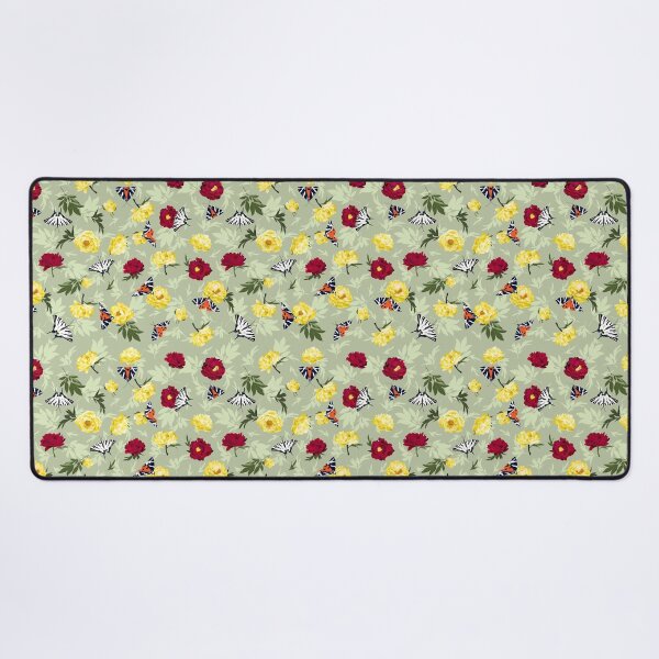Item preview, Peonies & Butterflies - light green designed and sold by kobyakov.