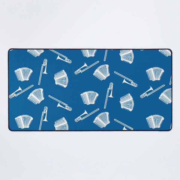 Item preview, Button accordion and trombone - white on blue designed and sold by kobyakov.
