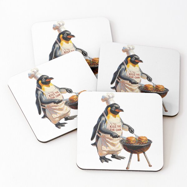 Item preview, Funny Penguin BBQ Chef -  Kiss The Cook  designed and sold by ByAnad.