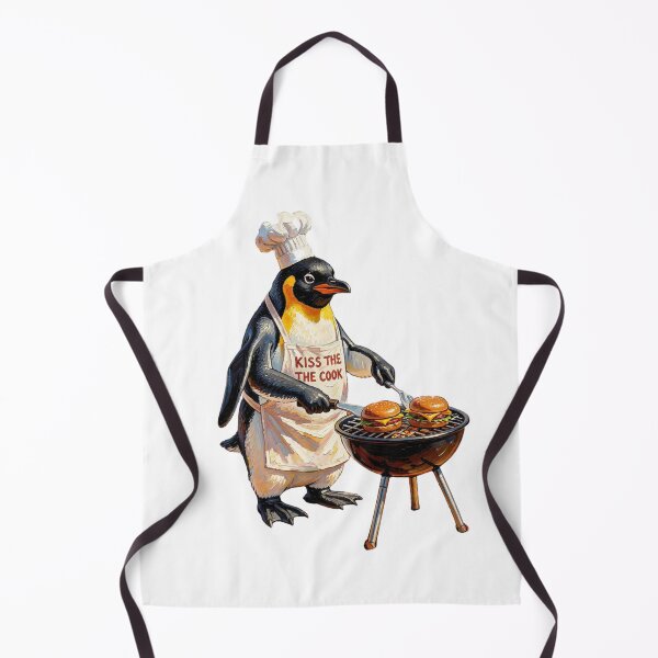 Item preview, Funny Penguin BBQ Chef - Kiss The Cook designed and sold by ByAnad.