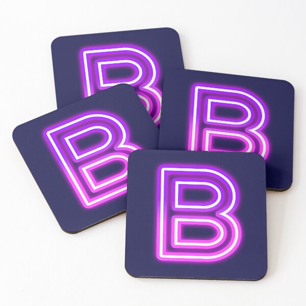 Item preview, Letter B Neon Pink Purple Glow - Retro Futuristic Monogram Initial designed and sold by SolutionsArt.