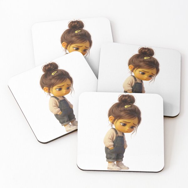 Item preview, Sad Cute Chibi Girl Sticker PNG | Emotional Cartoon Aesthetic Character designed and sold by ashwin131.