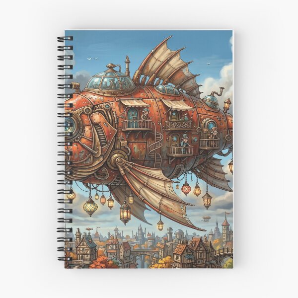 Item preview, Flying Fish Airship | Whimsical Robot Puzzle Design designed and sold by ColorFlick.