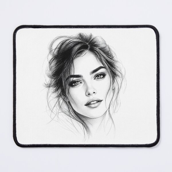 Item preview, Minimalist Pencil Sketch, Female Portrait 4 designed and sold by Yontartov.