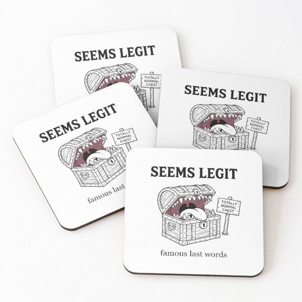 Item preview, Seems Legit Famous Last Words Mimic Chest RPG Design designed and sold by Fenay Designs.