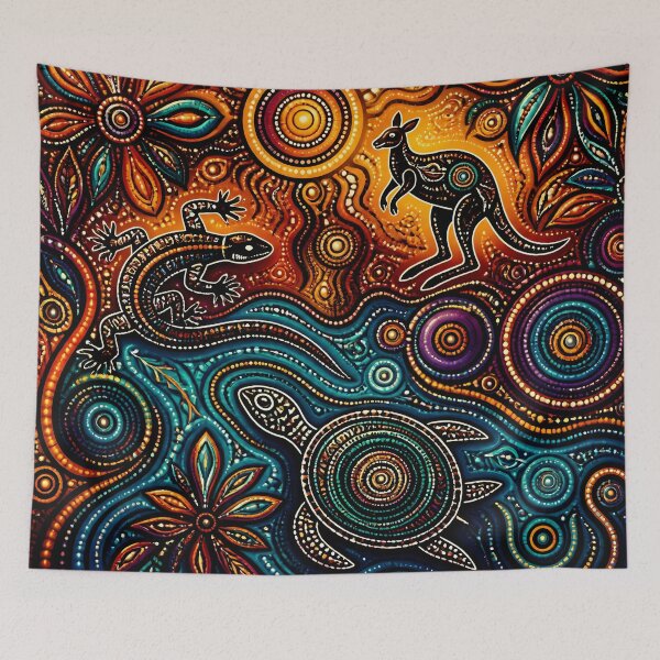 Item preview, Aboriginal Inspired Dot Art - Abstract Australian Flora and Fauna designed and sold by GrinGalore.