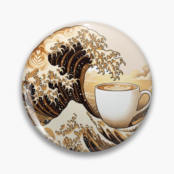 Item preview, The Great Wave of Coffee - Japanese Latte Art Surrealism designed and sold by Design_Your_Day.