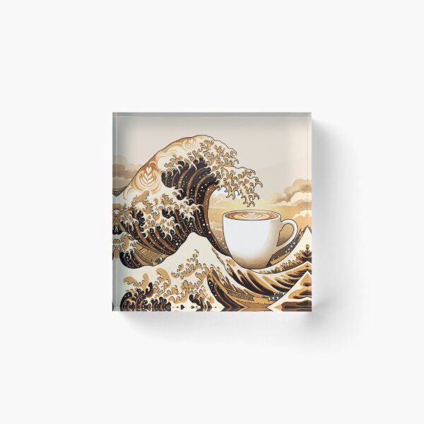 Item preview, The Great Wave of Coffee - Japanese Latte Art Surrealism designed and sold by Design_Your_Day.